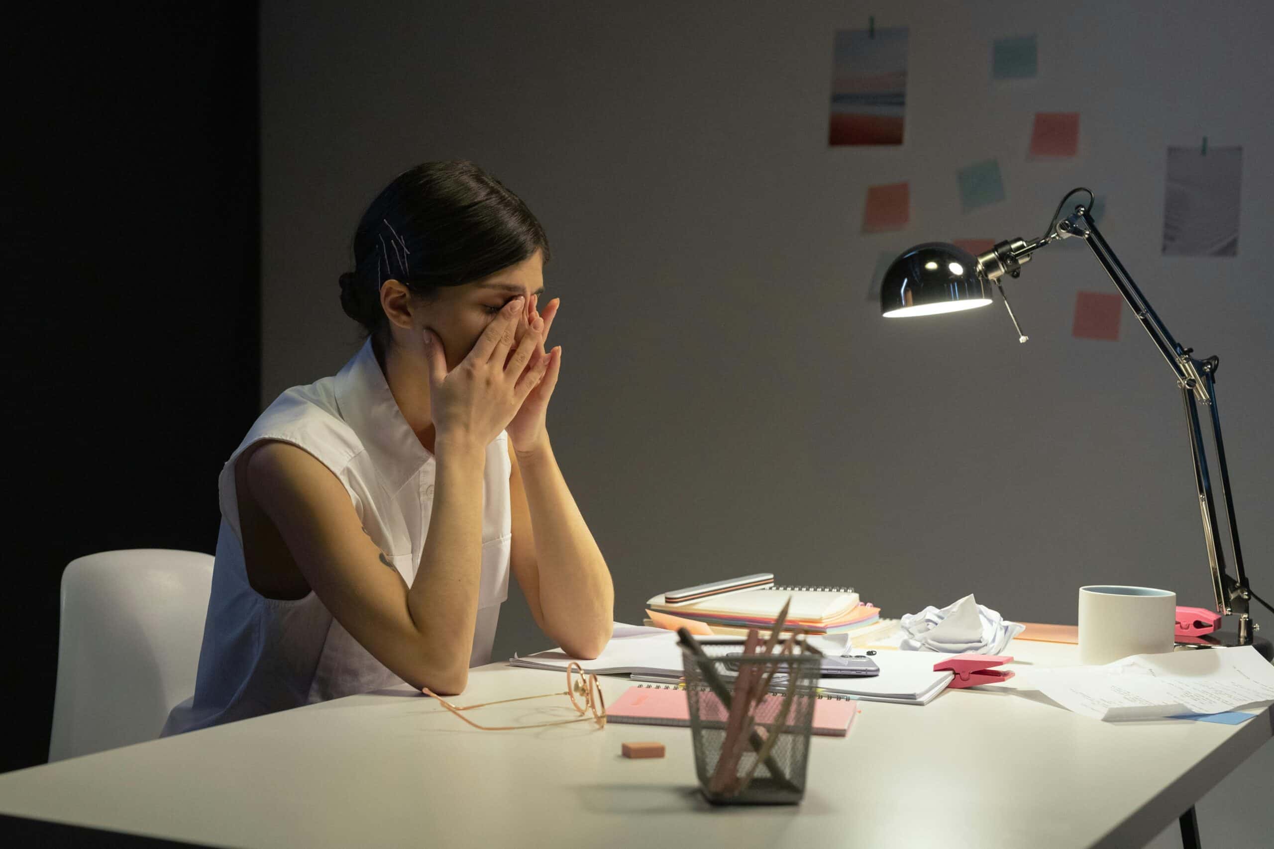 a woman experiencing work anxiety